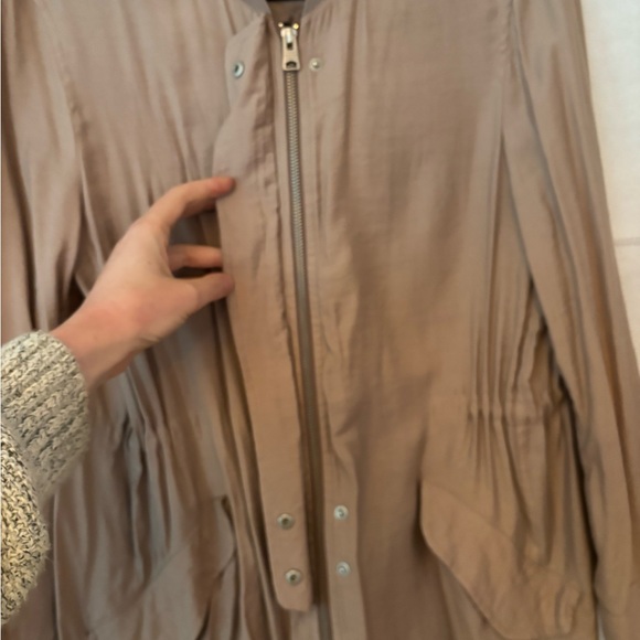 AllSaints Elio Bomber jacket sweater in dusty rose size 2 - Picture 11 of 16